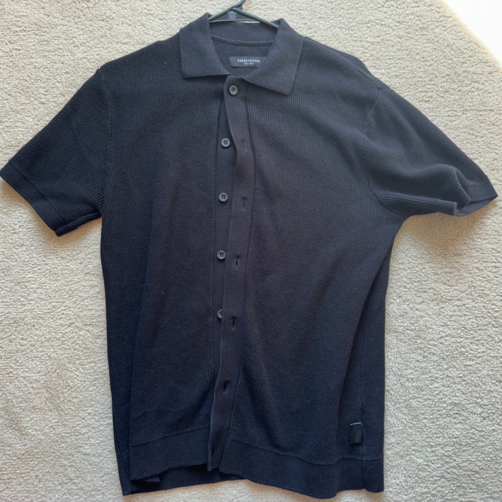 Kenneth Cole Dark Gray Knit Polo